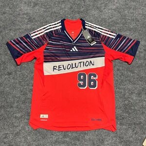 New England Revolution Jersey Mens Medium Red Adidas Authentic Third Kit Archive